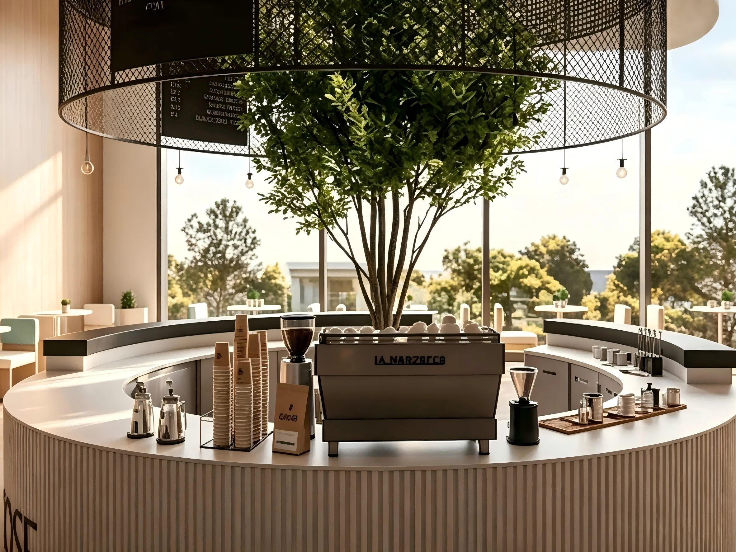 Luxury Nordic Coffee Shop Interior Design | Modular Café Bar Counter & Wood Stone Retail Store Fit Out Solutions