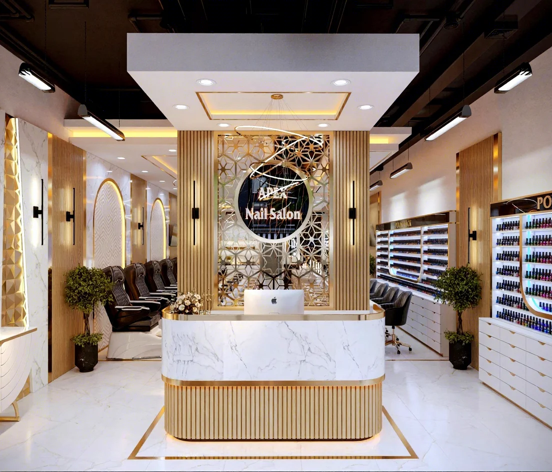 Custom Nail Salon Furniture | Manicure Tables & Display Cabinets | One-Stop Salon Design Solution Nail Salon Furniture